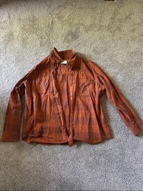 Universal Thread Rust Orange Plaid Shirt - XXL